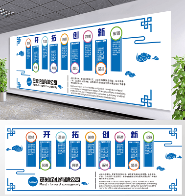 企業文化墻模板企業文化墻企業理念發展歷程宣傳墻