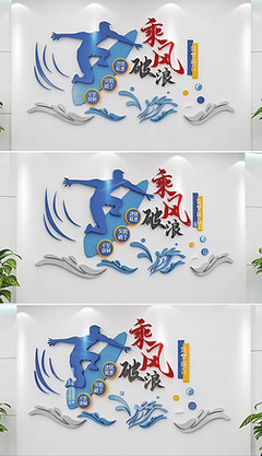 企業(yè)標語乘風破浪夢想啟航標語文化墻