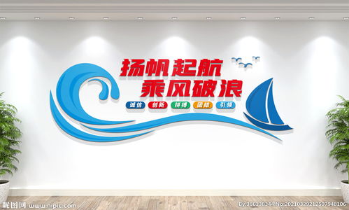 乘風破浪企業標語文化墻圖片